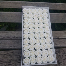   Розы мыльные  3-х слойные 5,5*4.Цвет белый 50 шт