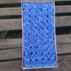 Розы мыльные  3-х слойные 5,5*4 .Цвет сине-голубой 50 шт