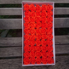 Розы мыльные  3-х слойные 5,5*4 .Цвет оранжевый 50 шт