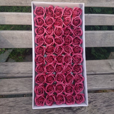 Розы мыльные  3-х слойные 5,5*4 .Цвет красно-коричневый 50 шт