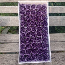 Розы мыльные  3-х слойные 5,5*4.Цвет темно-фиолетовый 50 шт