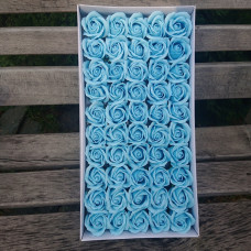 Розы мыльные  3-х слойные 5,5*4 .Цвет пыльно-голубой 50 шт