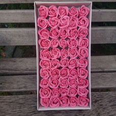 Розы мыльные  3-х слойные 5,5*4 .Цвет пурпурно-розовый 50 шт