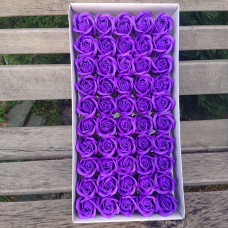 Розы мыльные  3-х слойные 5,5*4 .Цвет насыщенный фиолетовый 50 шт.