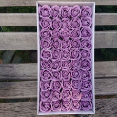 Розы мыльные  3-х слойные 5,5*4 .Цвет светло-фиолетовый 50 шт