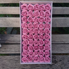 Розы мыльные  3-х слойные 5,5*4 .Цвет пыльно-розовый 50 шт