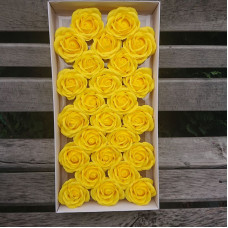 Розы мыльные  5-ти слойные 6,5*7.Цвет ярко-желтый.25 шт